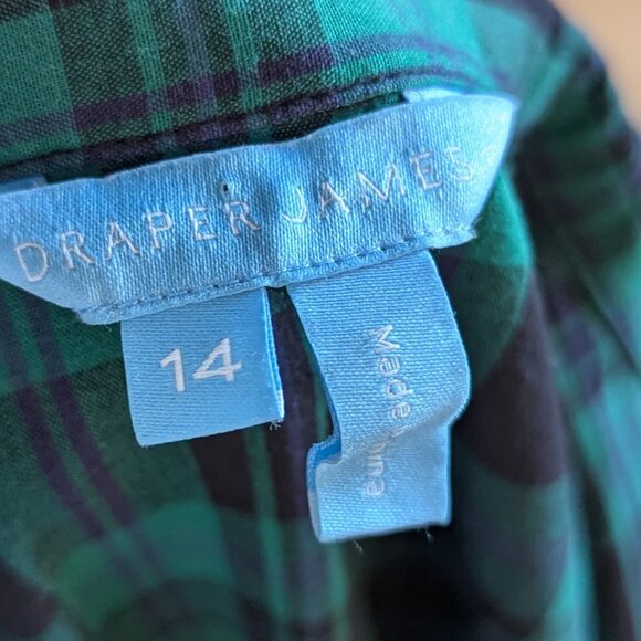 Draper James Dress Tartan Plaid Carly Shirt Collar Belt Long Sleeve - Picture 5 of 6